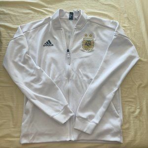 Adidas Argentina WORLD CUP ZNE KNIT JACKET WHITE SOCCER FUTBOL Size S